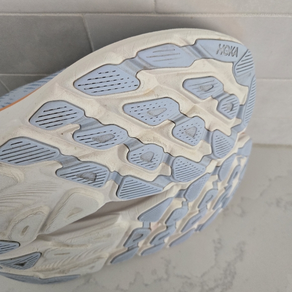 Hoka Clifton 9 Cushioned Athletic Walking Running Shoe Light Airy Blue Ice Water - Picture 10 of 10